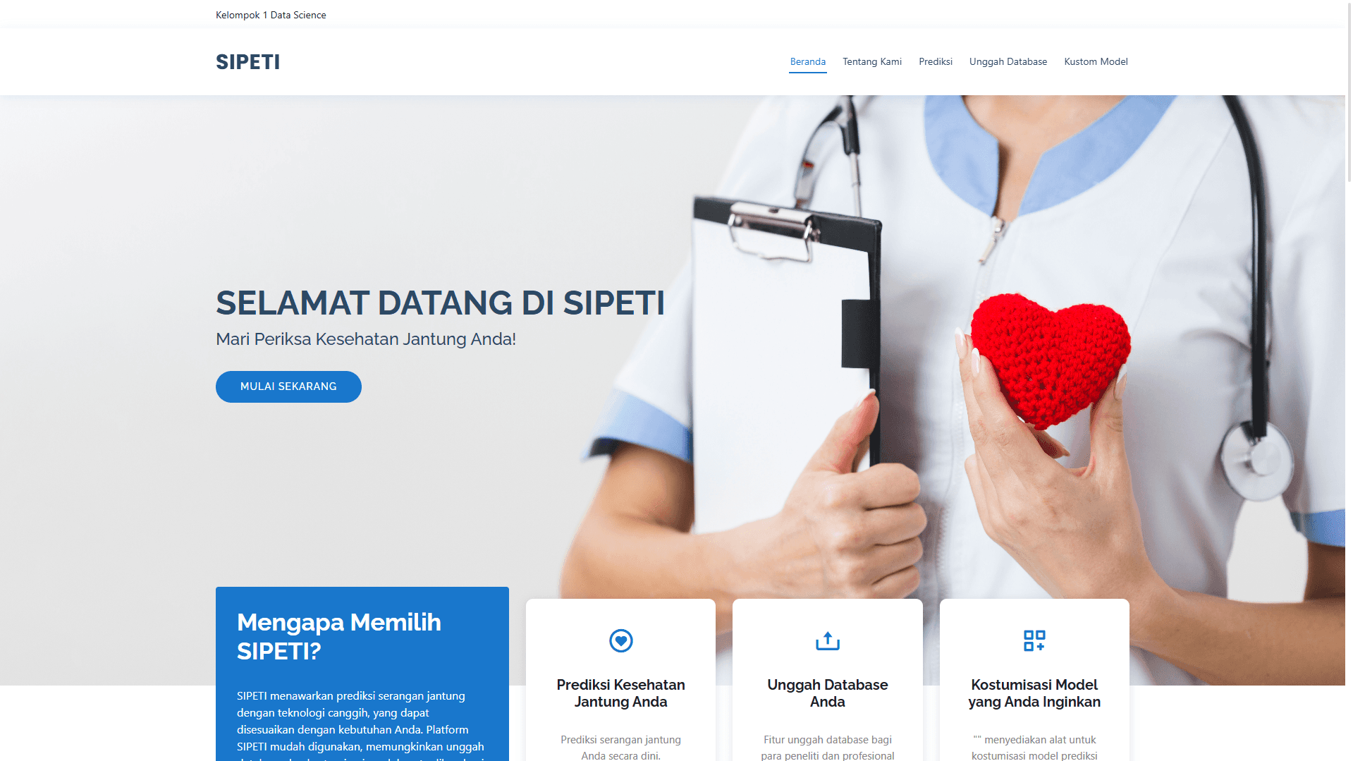 SIPETI: Heart Prediction Website - screenshot 1 of a project by Muhammad Heikal Iskandar