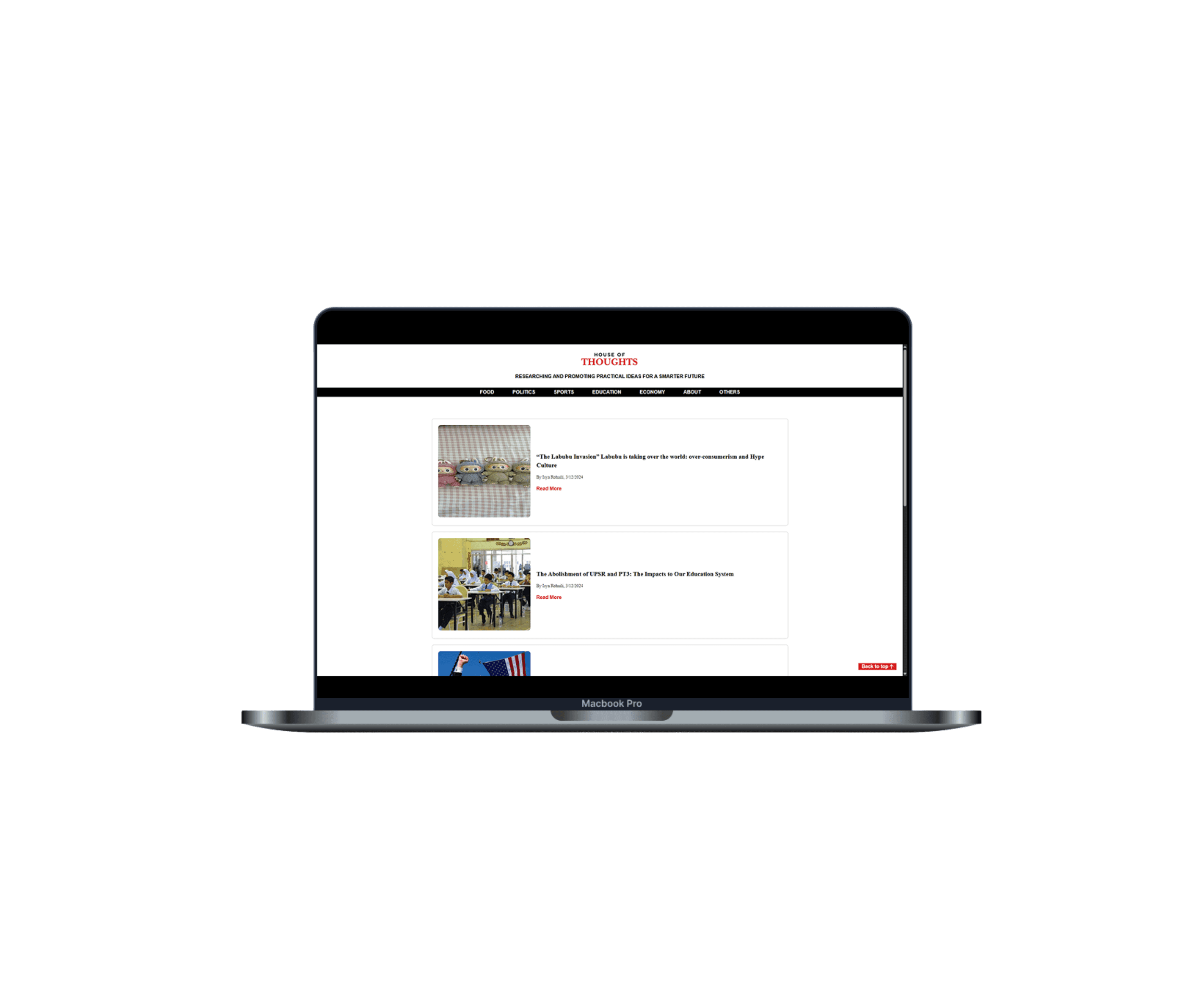 (House of Thoughts) Client Article Static Website - screenshot 1 of a project by Muhammad Heikal Iskandar
